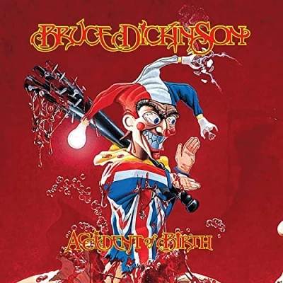 Image of Bruce Dickinson Accident Of Birth Red &amp; Yellow Splatter vinyl 2022 UK 2 LP set BMGCAT110DLPX