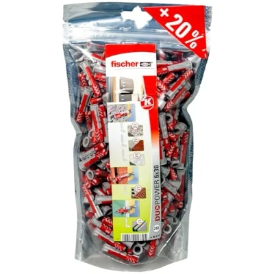 Image of fischer 536382 Big Pack DUOPOWER 6, Red/Grey, 6x30 mm 240 pz
