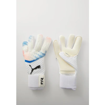 Image of Puma Future PRO Hybrid Unisex Goalkeeping gloves, Size: 8, White/glowing red/ultra blue