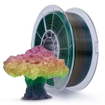 Image of ZIRO Multicolor Gradient 3D Printer Filament, Translucent PLA Filament 1.75mm, Rainbow 1kg / 2.2lbs, Season Series Spring