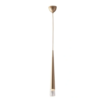 Image of Lancelot Slim Round Ceiling Pendant, Glass, Gold, GU10