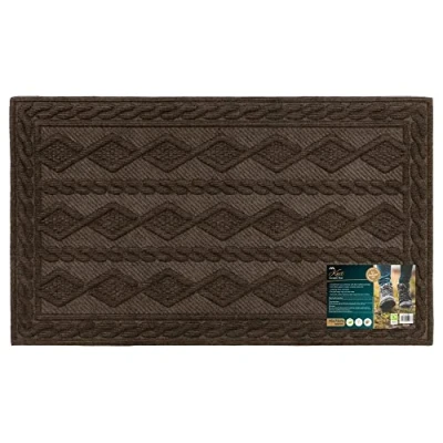 Image of JVL Knit Rubber Backed Indoor Doormat, 45x75cm, Brown