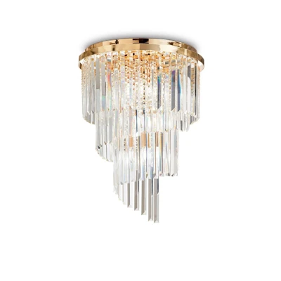 Image of Carlton 12 Light Ceiling Chandelier Gold, E14