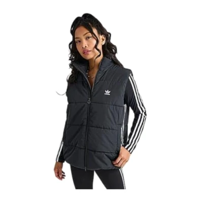 Image of Adidas Originals Womens Polyester Puffer Vest Black IP1325 Size Small, Black, S