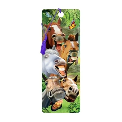 Image of 3D LiveLife Bookmark Horsing Around from Deluxebase. A Horse with lenticular Artwork Licensed Renowned Artist Michael Searle