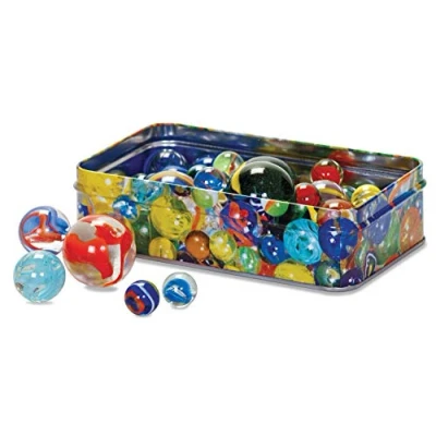 Image of Tobar Marbles Tin of 60 Mixed Designs Assorted and Colours 15237
