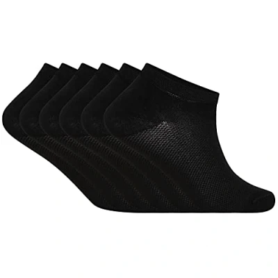 Image of Soxy Bamboo Trainer Ankle Socks Breathable Low Cut for Men &amp; Women Black UK Size 4 6