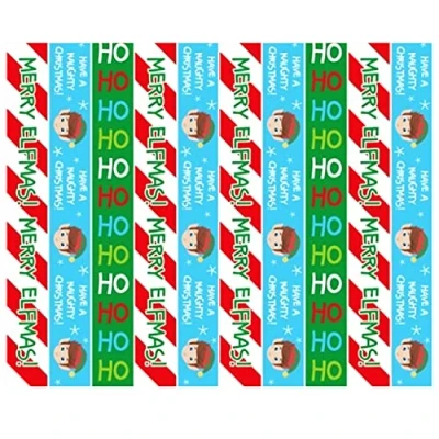 Image of AKH® Christmas Paper Chains 100 Psc Elf Self Adhesive Novelty Garland Arts/Craft Decoration Ho Ho, Merry Christmas, Designs Accessories Tools For Kids