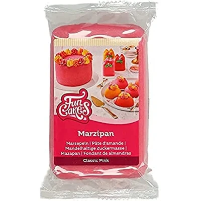 Image of FunCakes Marzipan Classic Pink: Easy to Use, Delicious Taste, Flexible and Smooth, Roll Out, Fine Firm, Perfect for Cake Decorating, Halal, Kosher Gluten Free. 250 g.