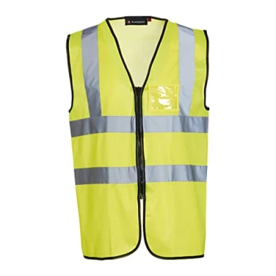 Image of Blackrock Hi Vis Yellow Executive Sleeveless Vest Waistcoat, Men&#039;s and Women&#039;s Full Length Zip, Lightweight, Reflective High Visibility Safety Wear, Fully EN Certified 4XL