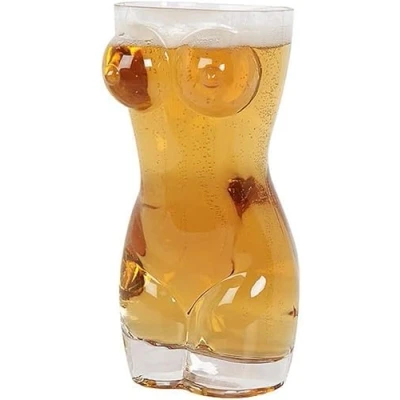 Image of MantraRaj Unique Pint Glass Body Shaped Mug with Your Friends and Family for Home Parties, Clubs, Events Ideal Choice All Beverage Types, Including Beer, Cocktails, Wine, Sodas (2)