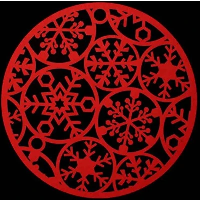 Image of CONCEPT4U® 2 Christmas Red Felt Place Mats Snowflake Festive Party Dinner Table Decoration