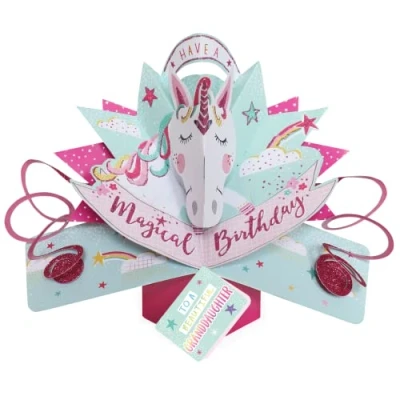 Image of Beautiful Granddaughter Magical Unicorn Birthday Pop Up Greeting Card 3D Cards POP207MC18