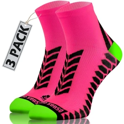 Image of Sesto Senso Colourful Sports Socks Women Men Sneaker Cotton Running 3 Pairs 39 42 Pink