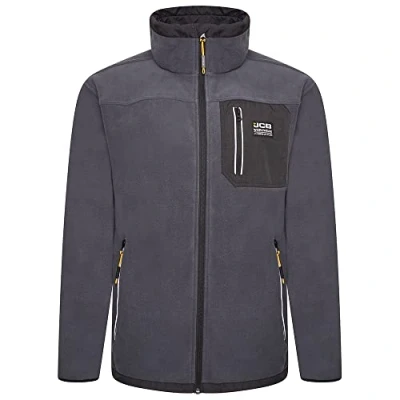 Image of JCB Trade Steel Blue Full Zip Fleece Jacket Mens Work Jackets Workwear Clothes X3L