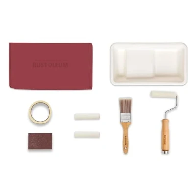 Image of Rust Oleum Ready to Roll Eco Paint Kit (Small) Kitchen Tile Satin Fiery Shades