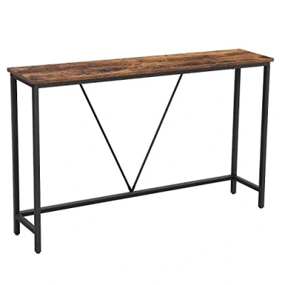 Image of VASAGLE Console Table for Hallway, Slim Sofa Living Room, Hallway Table, Easy Assembly, Rustic Brown and Ink Black LNT020B01