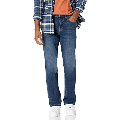 Image of Amazon Essentials Men&#039;s Slim Fit Bootcut Jeans, Medium Wash, 32W / 30L