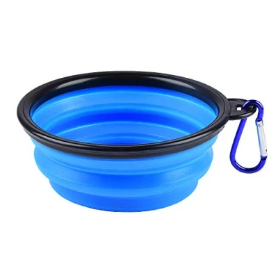 Image of ZUOFENG Collapsible Travel Silicone Dog Cat Bowl Portable Pet Food Water Bowl, Feeding trough Drinking Drinker with Hook, Easy to Carry, Save Space.（1 pcs）