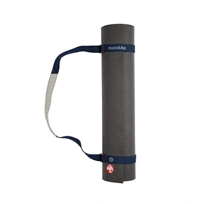 Image of Manduka Yoga Commuter Mat Carrier Eco Friendly Cotton, Easy to Carry, Hands Free, For All Sizes, Odyssey Blue, 68&quot; x 1.5&quot;