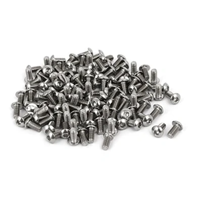 Image of Sourcingmap M3 x 6mm 304 Stainless Steel Button Head Hex Socket Cap Screws Fastener 120PCS