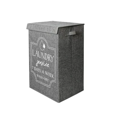 Image of MantraRaj Collapsible Laundry Basket With Handle Hamper Lid Storage Baskets For Dirty Clothes Bin Bedroom Bathroom Closet (Dark Grey)