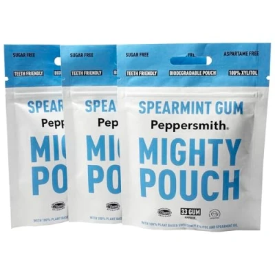 Image of Peppersmith Mighty Box English Spearmint Xylitol Gum 50g (Pack of 3)