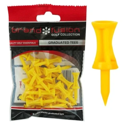 Image of The Golfers Club Golf Graduated Yellow Plastic Tees (1.75 Inch x 30)