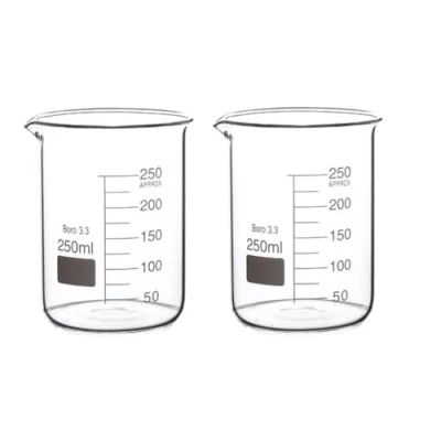 Image of Rocwing Boro 3.3 Glass Graduated Measuring Beaker for Lab or Kitchen (2x250ml)