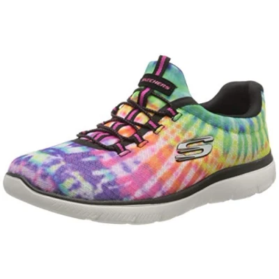 Image of Skechers Women&#039;s 149132 Summits Sneaker, Black &amp; Multi, 5.5 UK