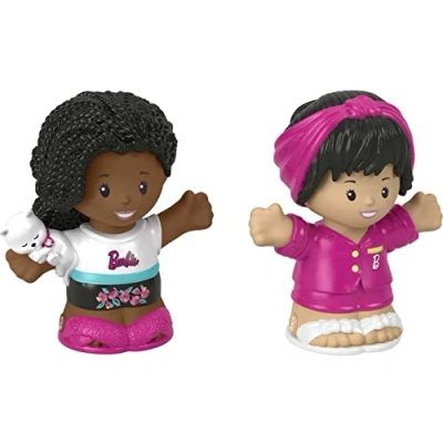 Image of Fisher Price Little People Toddler Toys Barbie Sleepover Figure Set with 2 Characters for Preschool Pretend Play Kids Ages 18+ Months