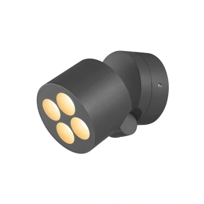 Image of SLV LED outdoor wall lamp R Cube, anthracite, aluminium, Ø 10 cm