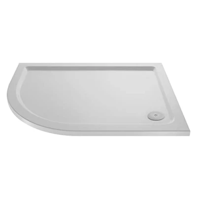 Image of nuie NSR112 Trays Modern Bathroom Slip Resistant Left Hand Offset Quadrant Shower Tray, 800mm x 1200mm, Matt White