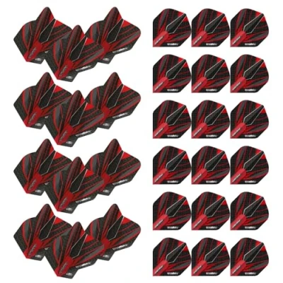 Image of WINMAU Prism Alpha Design Extra Thick dart flights 10 sets per pack (30 in total) (Red &amp; Black)