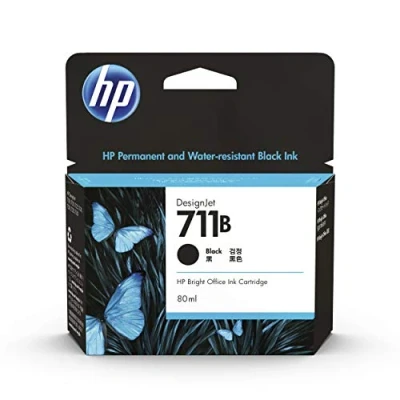 Image of HP 711 CZ133A Black 80 ml Genuine Ink Cartridge, High Capacity, Original Ink, for DesignJet T120, T125, T130, T520, T525, T530 Large Format Plotter Printers and Printhead