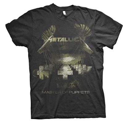 Image of Metallica Men&#039;s Master of Puppets Distressed BL_TS:1XL T Shirt, Black (Black Black), X (Size:X Large)
