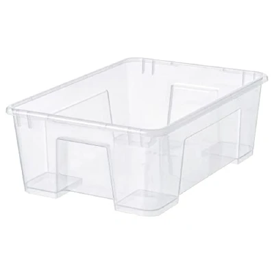 Image of 11 L SAMLA Storage Organizer Box Plastic Basket Transparent 39x28x14 cm