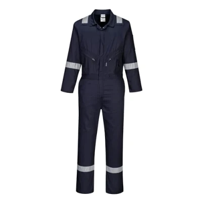 Image of Portwest C814 Iona Lightweight Reflective Cotton Coverall Navy, 4X Large