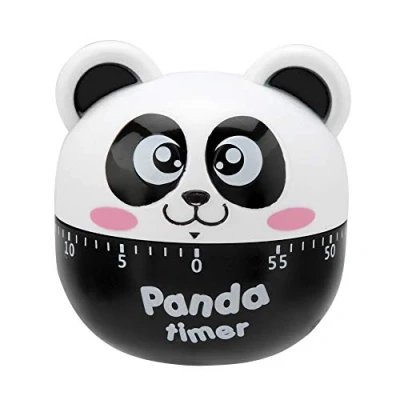 Image of TOPINCN Mechanical Electrical Cute Cartoon Panda Shape Kitchen Timer Animal Reminder Countdown for Cooking Timing Tool(Black)