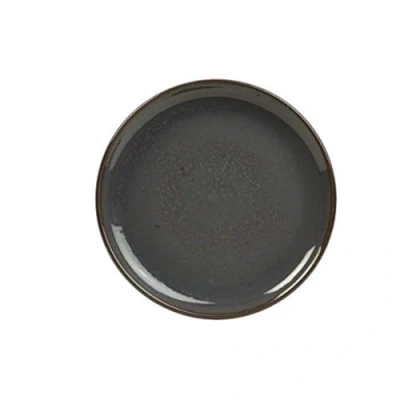Image of Genware NEV CP BL24 Terra Stoneware, Rustic Coupe Plate, 24 cm, Blue (Pack of 12)