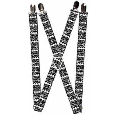 Image of Buckle Down Men&#039;s Suspenders Batman Outlines Black/White Suspenders, Multicolor, One Size UK