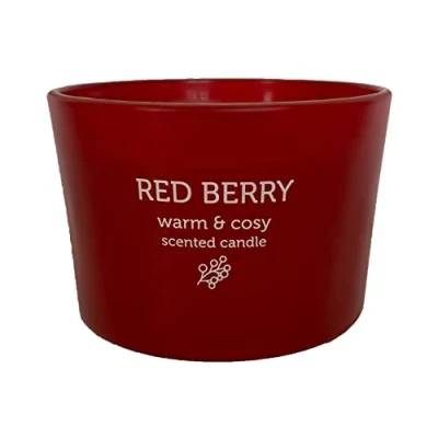 Image of PAN AROMA® RED Decorative Holder &amp; Scented Candle, Berry, 85g