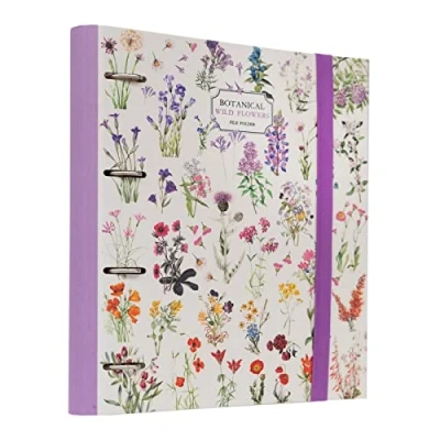 Image of Grupo Erik Botanical Wild Flowers 4 Ring Binder A4 Folders 11 x 12.6 inches 28 32 cm Ringbinder Cute Stationery Japanese