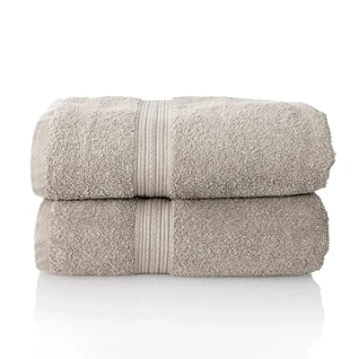 Image of ALCLEAR set of terry hand towels, range soft and highly absorbent OEKOTEX 100 certified, 5 colours &amp; sizes, colour: PLATINUM GREY, 2 x sauna towels 70 200 cm