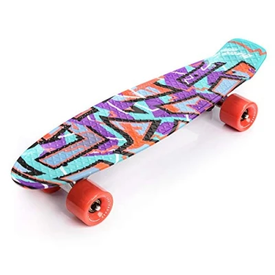 Image of Skateboard Retro 56 cm / 22 in Mini Cruiser Plastic Board Perfect Complete Vintage Skateboards Kids Boys Girls
