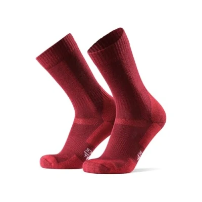 Image of DANISH ENDURANCE Hiking Thermal Socks, Merino Wool Walking Premium Comfort Work Cushioned Blister Warm Winter for Men &amp; Women, Unisex, Wine Red, 6 8