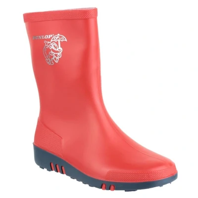 Image of DUNLOP Mini Rain Boot, Red/Navy Blue, 11.5 UK Child