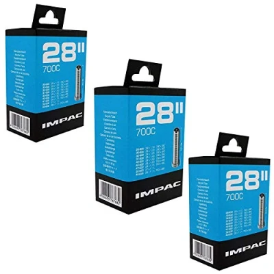Image of Impac 700 x 28 47c Bike Inner Tubes Schrader Valve (Pack of 3)