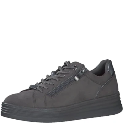 Image of MARCO TOZZI Women&#039;s Laced Trainers 2 23752 43 Sneaker, Dk Grey Comb, 6.5 UK