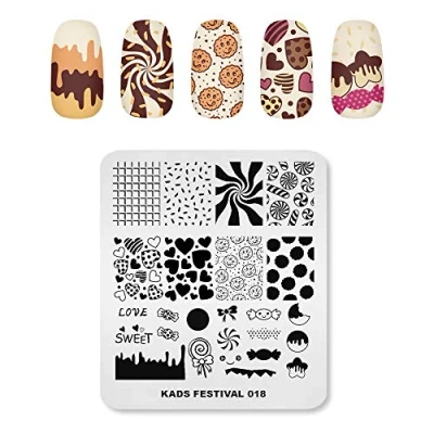 Image of KADS Nail Art Image Stamping Plates DIY Manicure Template Plate for (FE018)